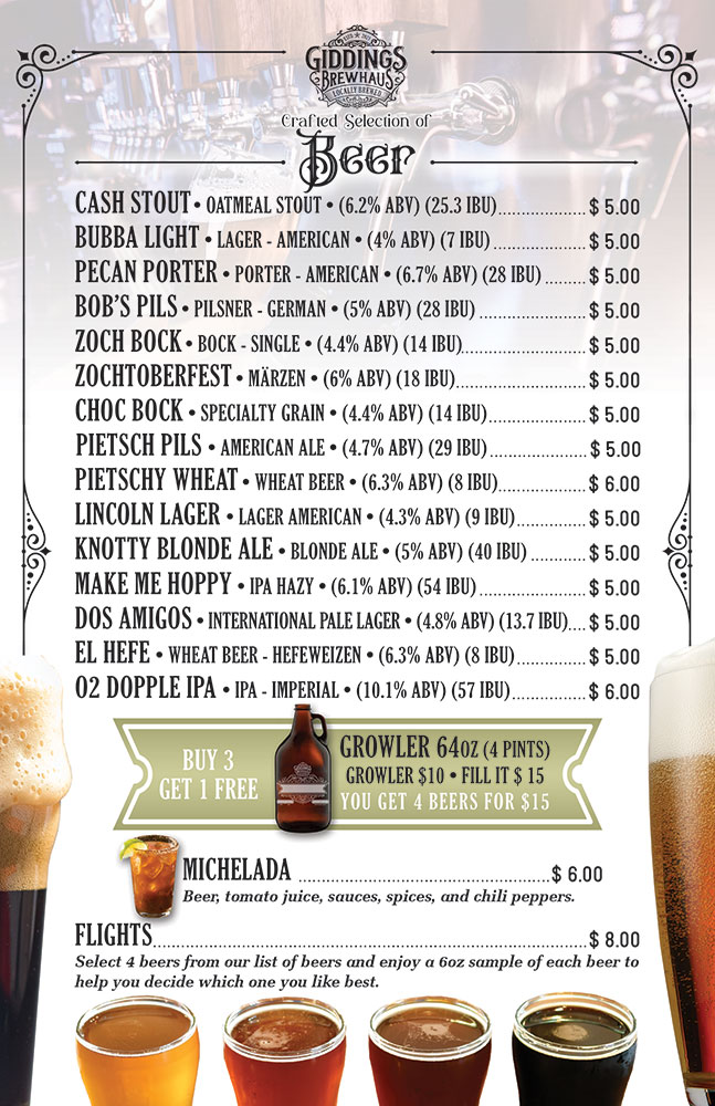 beer menu